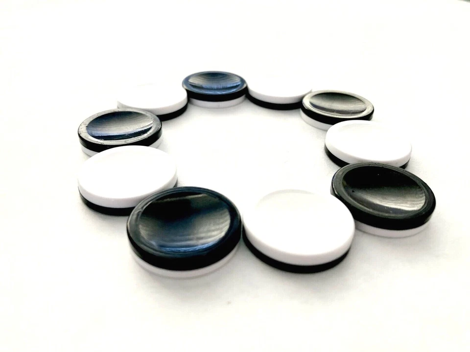 12 Piezas de Juego Othello Repuesto Discos Blanco y Negro Fichas Fichas Foto 2 de 3