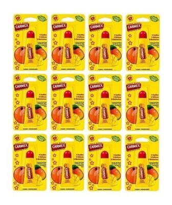 Carmex Peach Mango Moisturising Lip Balm 10g x 12 units