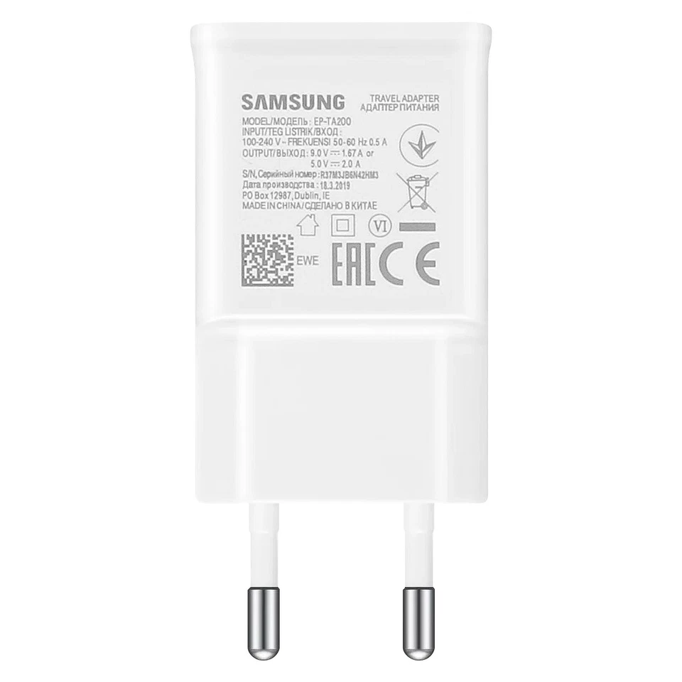 SAMSUNG CARICABATTERIE ORIGINALE FAST CHARGING EP-TA200 per GALAXY A20E A30S - Immagine 2 di 3