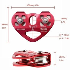 30KN Dual Pulley Zip Line Cable Trolley Fast Speed for Outdoor Climbing Hauling