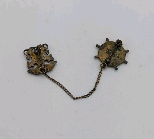 WWII NAVY STERLING SILVER Gold Filled SWEETHEART PIN USN - Picture 2 of 3