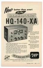 CQ Ham Radio Mag. Ad for the HAMMARLUND HQ-140-XA Receiver (9/56)