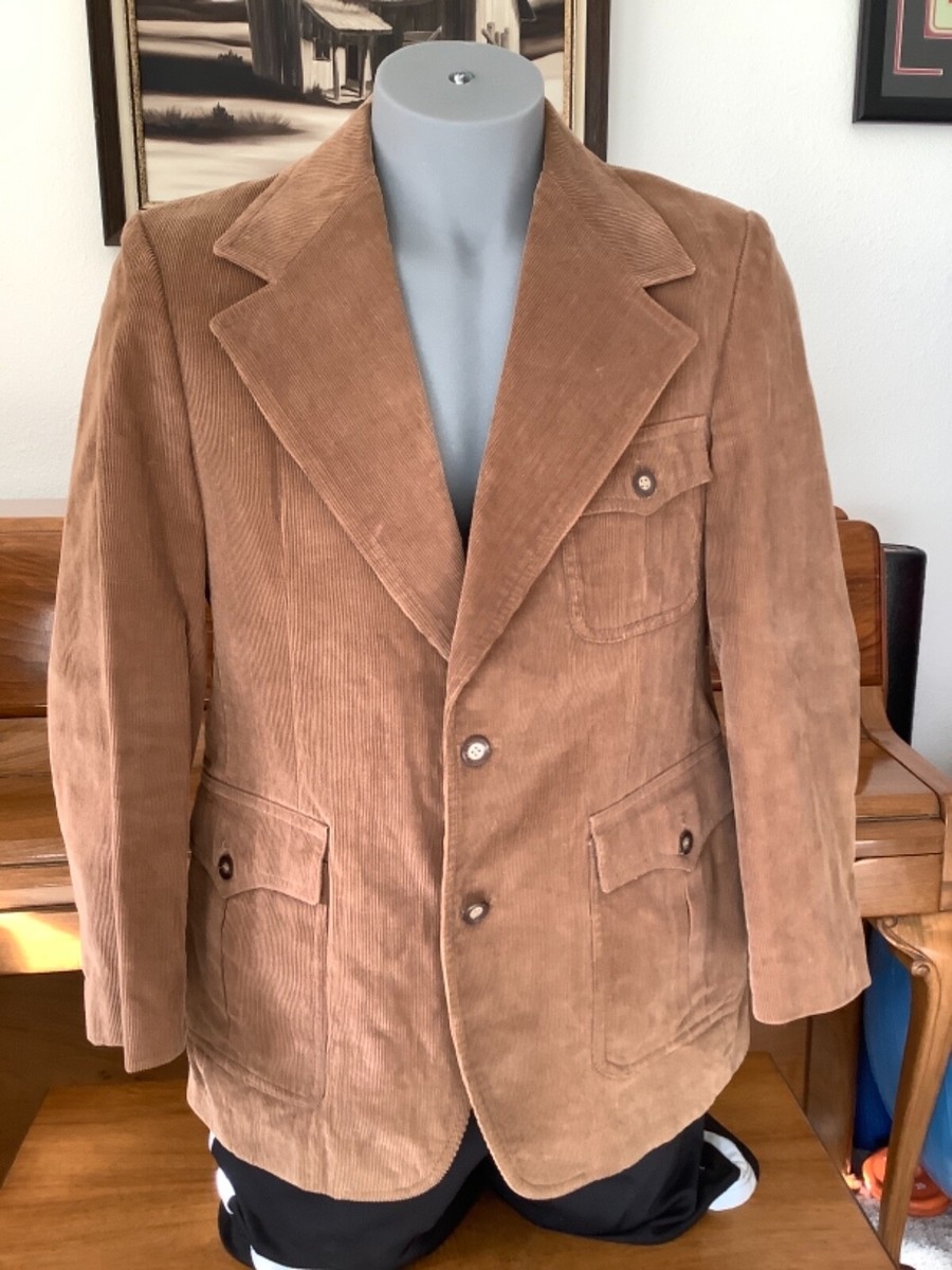 Europe Craft Imports WESTERN Style CORDUROY JACKET Size 42 Brown 