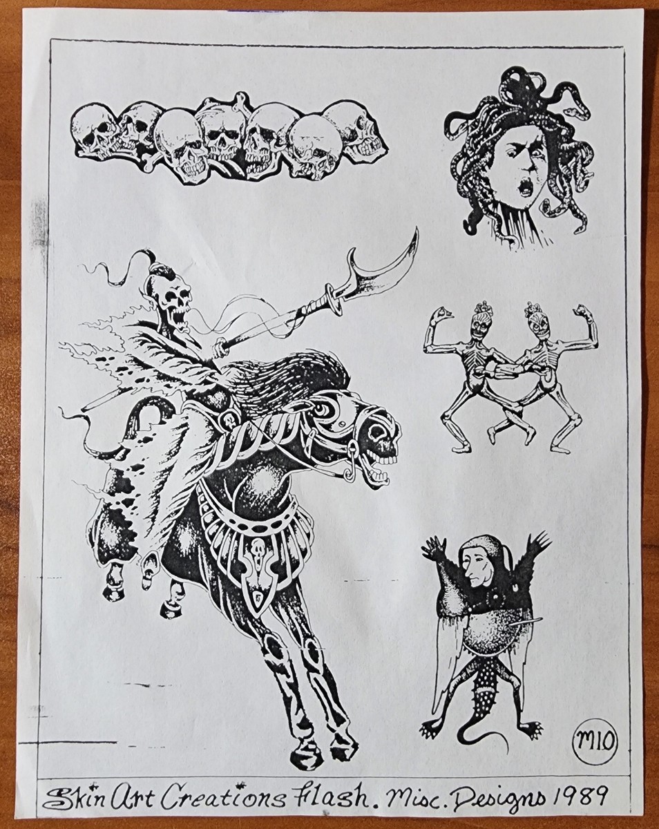 VINTAGE Traditional 1989 Skin Art Creations Tattoo Flash