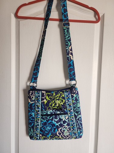 Pre-owned Vera Bradley Katalina Blues Double Zip Crossbody/ Shoulder Bag - Picture 3 of 12