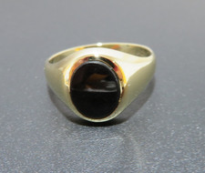 14K YG BLACK ONYX RING SZ 7 3.00 grams AI-2655