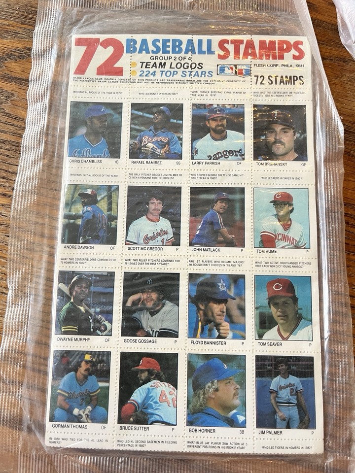 1983 FLEER 72 BASEBALL STAMPS GROUP 1 NEW/Sealed Pkg Group 2 of 4 | eBay