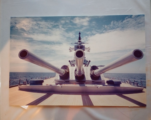 Original Photo of USS Battleship Forward 16-Inch Gun Turret — Naval ...