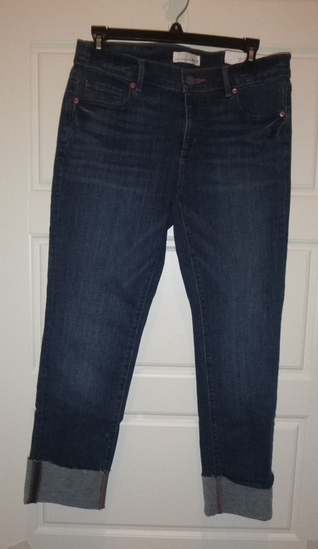 Loft Women’s Modern Straight Cuffed Denim Stretch Jeans-Sz 8/29P-NWT