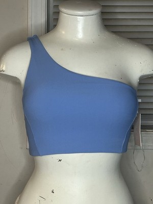 Wilo Ribbed One Shoulder Sports Bra Cobalt Blue Size Small NEW with tags!