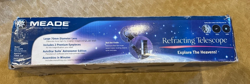 Rare Discontinued New Meade Model NG-70SPR 70mm/700mm Refracting Telescope  - Image 2 of 4