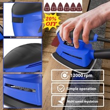 Electric Detail Mouse Palm Hand Sander With 6PC Detail Sanding Sheets 1500W Tool