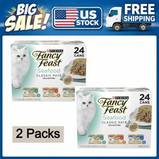 Purina Fancy Feast Classic Pate Kitten Wet Cat Food Seafood 3 oz Cans 2 Pack