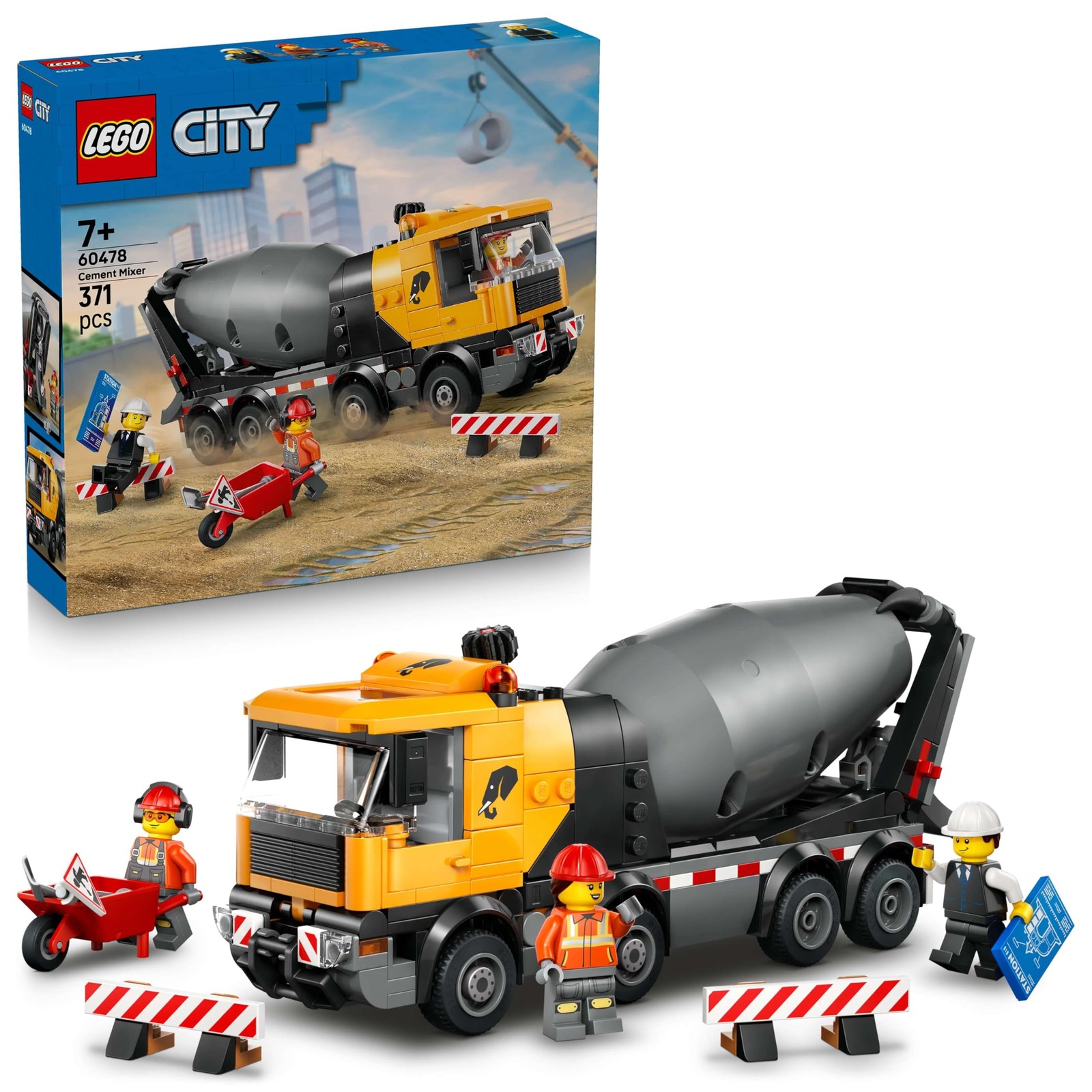 LEGO City Cement Mixer Truck Toy - Educational Construction Site Vehicle Model w 13190₽