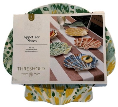Threshold Coastal Shell Appetizer Plates   4-Pack (Spring / Summer 2025)   NEW