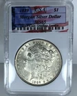 1889 (P) $1 Morgan Silver Dollar "65 Mint State" USA Coin Grading Slab #9
