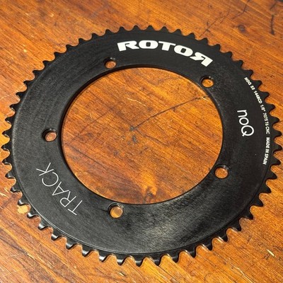 ROTOR TRACK Chainring 53T - Black - NOS Ex-Display Condition - NoQ 144 bcd SPAIN