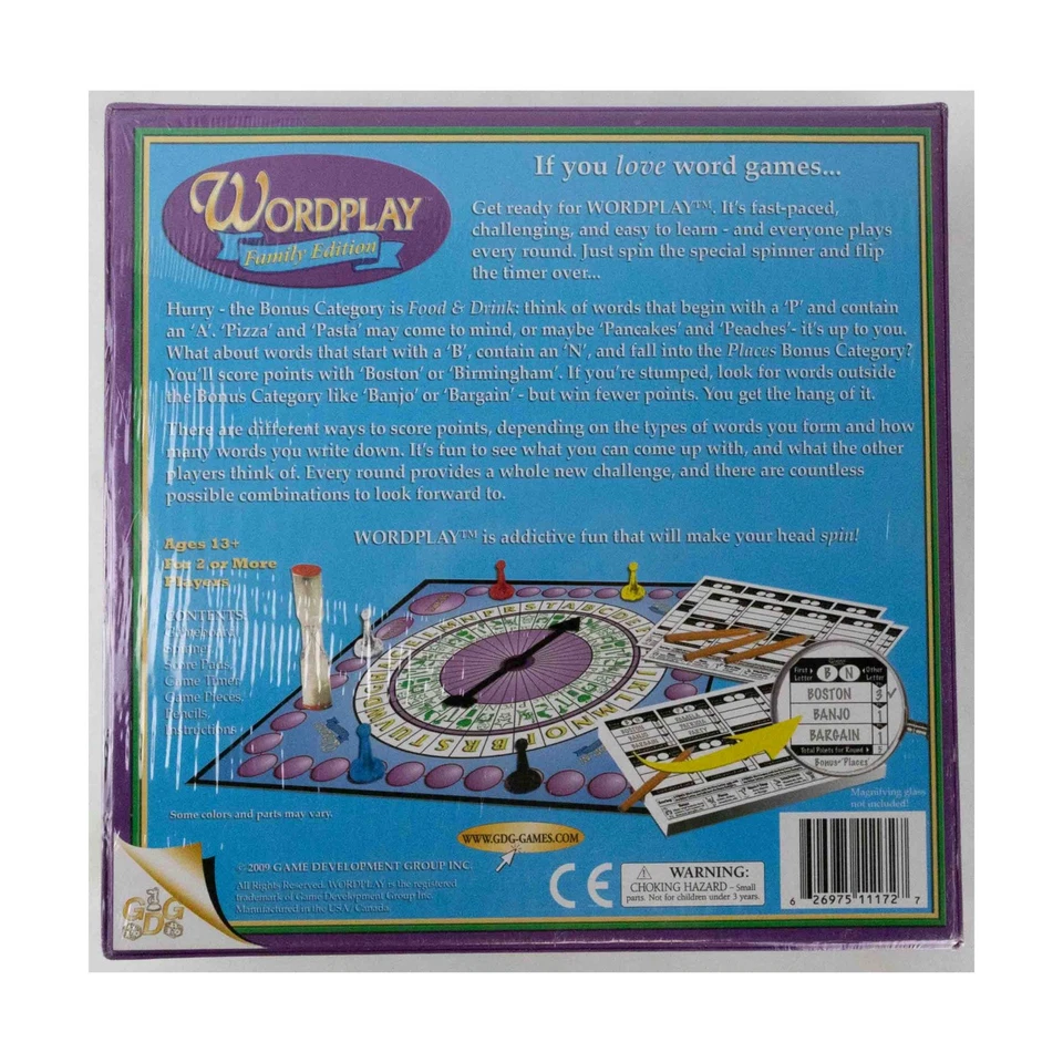Desarrollo de juegos juego de mesa Wordplay Family Ed Box en muy buen estado+/casi nuevo Foto 2 de 2