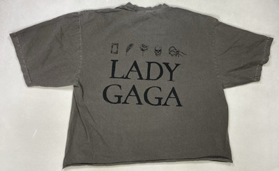 Lady Gaga The Mayhem Ball 2025 2026 Crop Graphic T-shirt Men XL Gray Music
