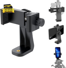 Cell Phone Tripod Mount Adapter, Universal Phone Holder Adjustable Clamp, 360 De