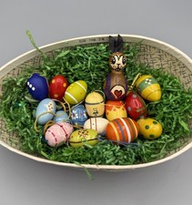 hübsche bunte original Erzgebirge Ostereier alt DDR SET 1 #6000