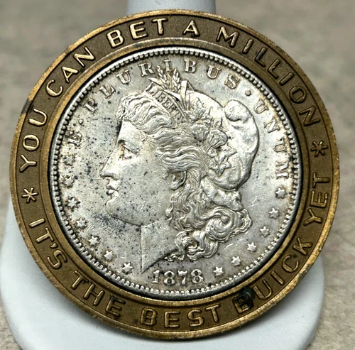1878-S Morgan Dollar Buick Dealers Promo - Higher Grade - Bronze Bezel