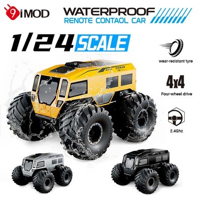 9IMOD 1/24 Scale Waterproof 4WD 2.4Ghz Water Land Dual Mode Amphibious Stunt Car