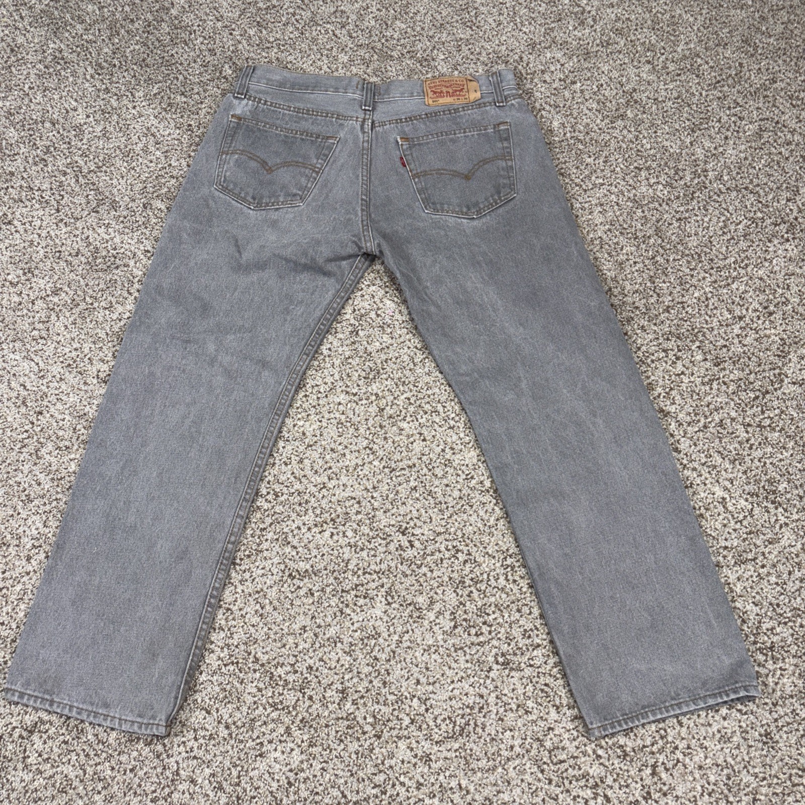 Levis Strauss 501 36x30 Fits 34 X 28 Button Fly Denim Cotton Jeans Gray - View 13