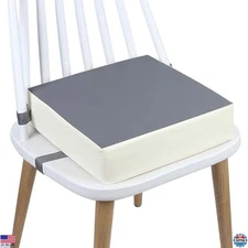 PU Waterproof Toddler Booster Seat - Portable Grey Cushion for Kitchen & Travel