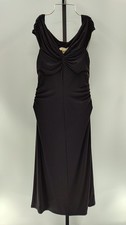 Michael Kors Off Shldr Twst Midi D Black Basic Sleeved Dress M