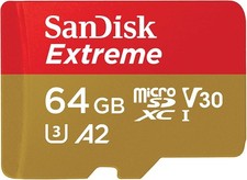 SANDISK 64GB Extreme microSDXC UHS-I Memory Card with Adapter