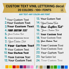 Custom Text Vinyl Lettering Sticker Decal Personalized -ANY TEXT - ANY NAME-