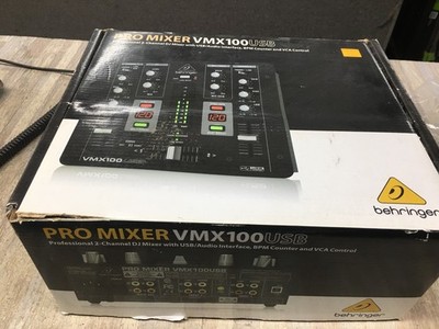 Behringer Pro Mixer VMX100USB 2-channel DJ Mixer BARELY USED
