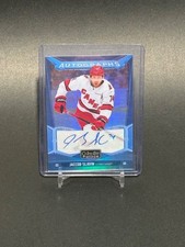 2024-25 O-Pee-Chee Platinum #BA-SL Jaccob Slavin Blue Rainbow Auto Carolina