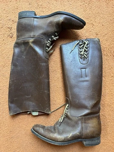 WW2 Military Cavalry Riding Equestrian Officer Boots