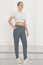 Bamans Dress Pants for Women Work Business Office Trousers-Size Large-Gray