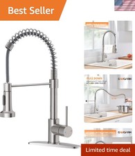 Sleek Stainless Steel Kitchen Faucet with Pull Down Sprayer Easy Installation