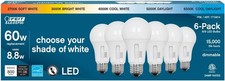 Feit Electric LED 5-Color Choice 60W Equivalent Bulb Pack of 6