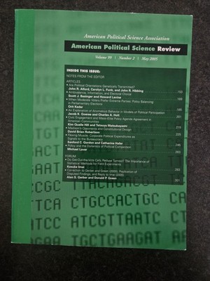 American Political Science Review Volume 99 Number 2 May 2005 Vg