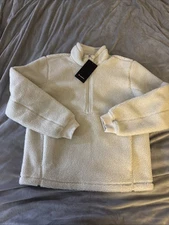 Lululemon High Pile Fleece Half Zip Soft Warm Jacket Men's Large Bone NWT $168