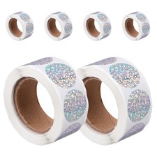 6 Rolls Holographic Adhesive Round Stickers - 2.5cm /0.98in Multi-Purpose