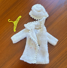 Vintage Mego Maddie Mod Snowflakes White Coat Hat Doll Outfit 1960s