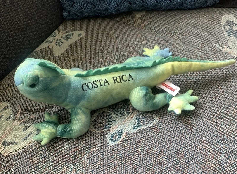 Aurora Iguana Lizard Plush Toys 14.5 " long Green w Scales & Dorsal Fin Spines