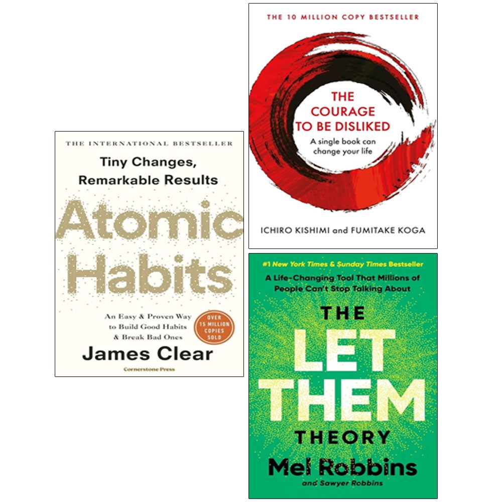 Atomic Habits,Let Them Theory Mel Robbins HB,Courage to Be Disliked 3 Books Set
