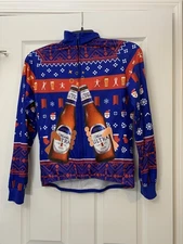Michelob Ultra Ugly Christmas Sweater Zip Up Holiday Beer Sweatshirt Men's M
