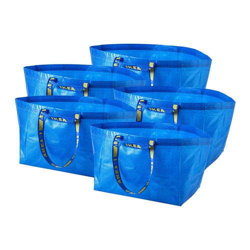 Ikea - 5x Frakta Blue Large Bags - Ideal For Shopping, Laundry & Storage
