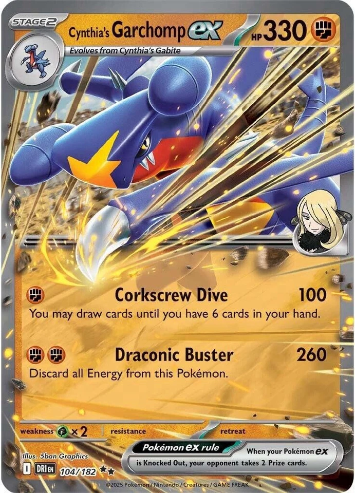 Cynthia's Garchomp ex 104/182 Sv10: Destined Rivals Holo - Image 2 of 4