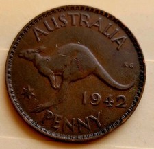 AUSTRALIA 🇦🇺 ONE (1) PENNY COIN 1942 (KING GEORGE VI 