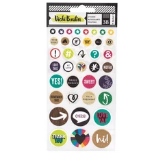 Vicki Boutin Color Kaleidoscope Puffy Stickers-Icon & Phrase - 3 Pack