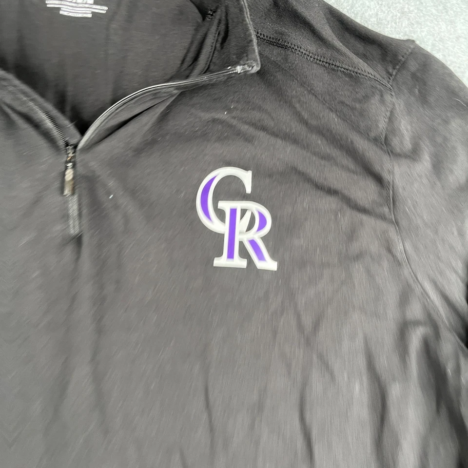 Colorado Rockies 1/2 Cremallera Under Armour Medio Negro Estampado Gráfico Logo Para Hombres Foto 2 de 4